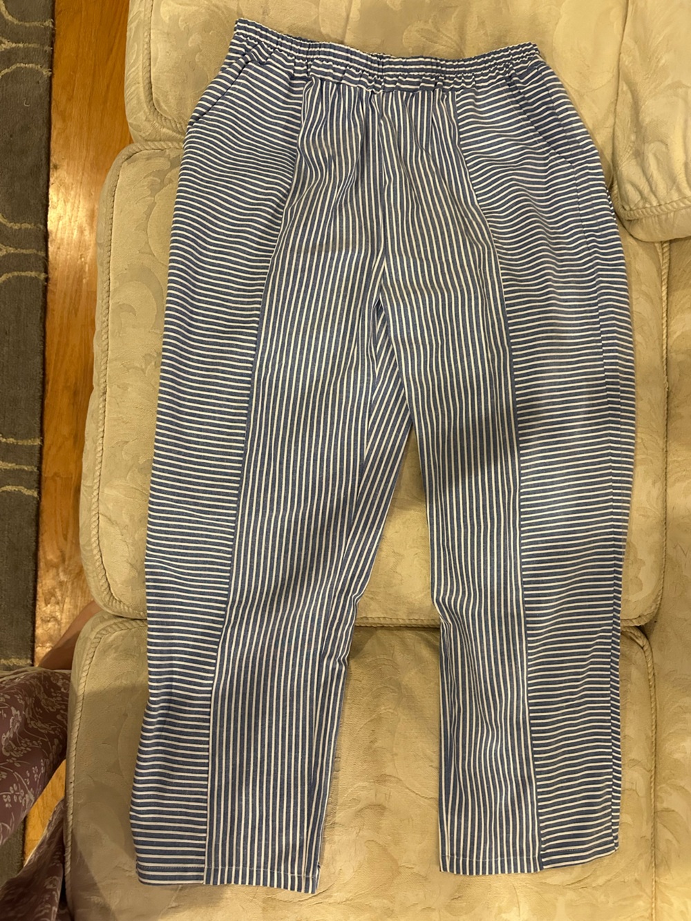 Women’s Striped Blue and White Bottoms - Comfortable Everyday Pants